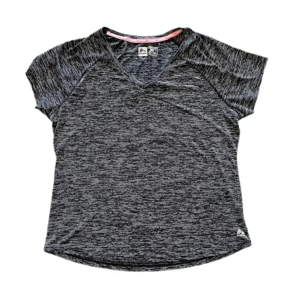 Women’s RBX Active Athletic Workout V Neck X Dri Short Sleeve Shirt Gray Large - Picture 1 of 8